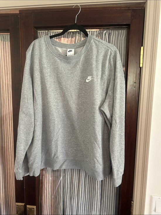 Nike Tops - Nike Light Grey Crewneck Sweatshirt with White Swoosh